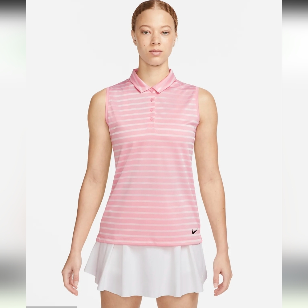 Nike Dri-FIT VictoryWomen's Striped Sleeveless Golf Polo/ S.